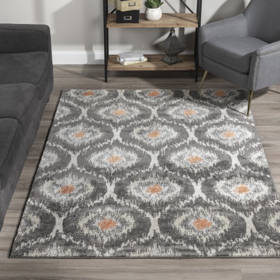 Addison Platinum Moroccan Trellis Area Rug, 9’6" x 13’2", Orange, OSPL32OR10X13