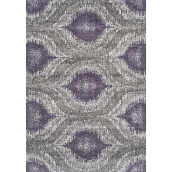 Addison Platinum Nebulous Ogee Area Rug, 5’3" x 7’7", Eggplant, OSPL33EG5X8