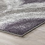Addison Platinum Nebulous Ogee Area Rug, 5’3" x 7’7", Eggplant, OSPL33EG5X8