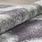 Addison Platinum Nebulous Ogee Area Rug, 5’3" x 7’7", Eggplant, OSPL33EG5X8