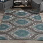 Addison Platinum Nebulous Ogee Area Rug, 9’6" x 13’2", Peacock, OSPL33PC10X13