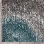 Addison Platinum Nebulous Ogee Area Rug, 5’3" x 7’7", Peacock, OSPL33PC5X8