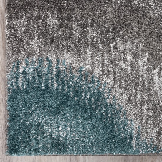 Addison Platinum Nebulous Ogee Area Rug, 5’3" x 7’7", Peacock, OSPL33PC5X8