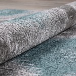 Addison Platinum Nebulous Ogee Area Rug, 5’3" x 7’7", Peacock, OSPL33PC5X8