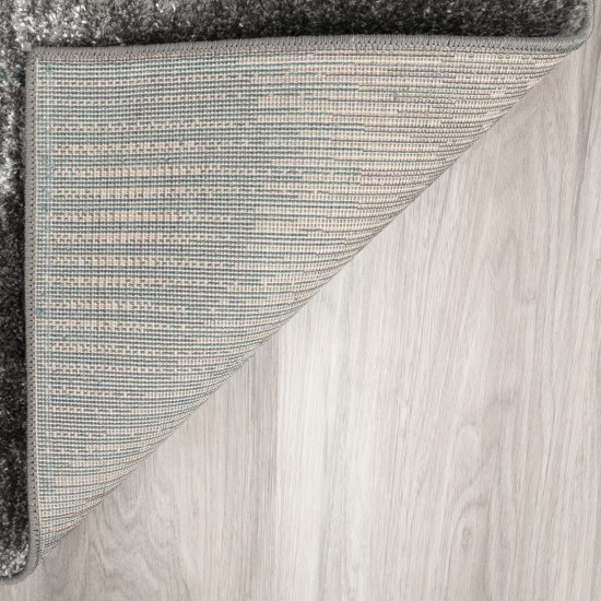 Addison Platinum Nebulous Ogee Area Rug, 5’3" x 7’7", Peacock, OSPL33PC5X8
