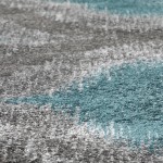 Addison Platinum Nebulous Ogee Area Rug, 5’3" x 7’7", Peacock, OSPL33PC5X8