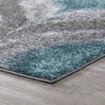 Addison Platinum Nebulous Ogee Area Rug, 5’3" x 7’7", Peacock, OSPL33PC5X8