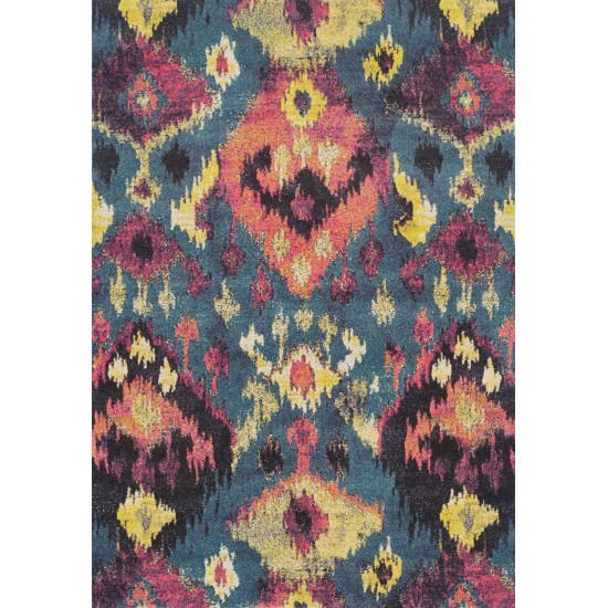 Addison Platinum Classic Ikat Area Rug, 9’6" x 13’2", Peacock, OSPL34PC10X13