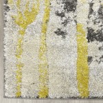Addison Platinum Artistic Floral Area Rug, 5’3" x 7’7", Yellow, OSPL38YE5X8