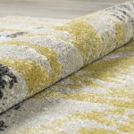 Addison Platinum Artistic Floral Area Rug, 5’3" x 7’7", Yellow, OSPL38YE5X8