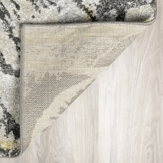 Addison Platinum Artistic Floral Area Rug, 5’3" x 7’7", Yellow, OSPL38YE5X8
