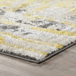 Addison Platinum Artistic Floral Area Rug, 5’3" x 7’7", Yellow, OSPL38YE5X8