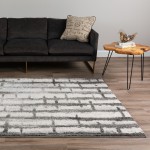 Addison Reston Horizontal Shag Area Rug, 9’6" x 13’2", Ivory, OSRE30IV10X13