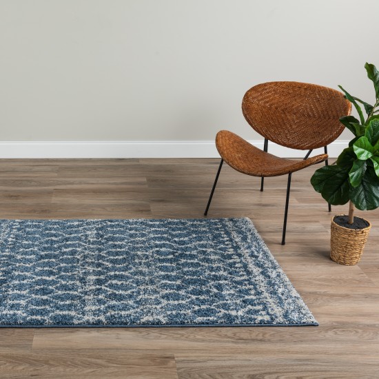 Addison Reston Boho Trellis Blue Area Rug, 9’6" x 13’2", Blue, OSRE33BL10X13