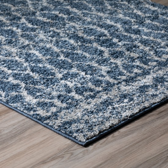 Addison Reston Boho Trellis Blue Area Rug, 8’ x 10’, Blue, OSRE33BL8X10