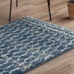 Addison Reston Boho Trellis Blue Area Rug, 8’ x 10’, Blue, OSRE33BL8X10