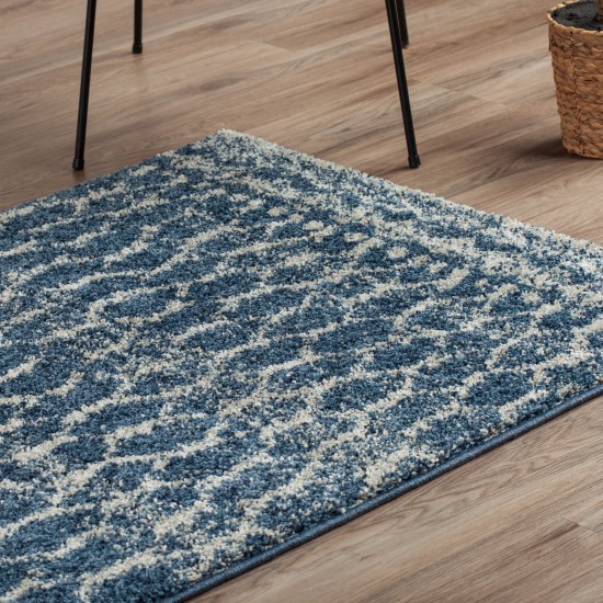 Addison Reston Boho Trellis Blue Area Rug, 8’ x 10’, Blue, OSRE33BL8X10