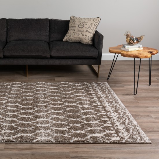 Addison Reston Boho Trellis Khaki Area Rug, 9’6" x 13’2", Khaki, OSRE33KH10X13