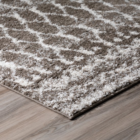 Addison Reston Boho Trellis Khaki Area Rug, 9’6" x 13’2", Khaki, OSRE33KH10X13