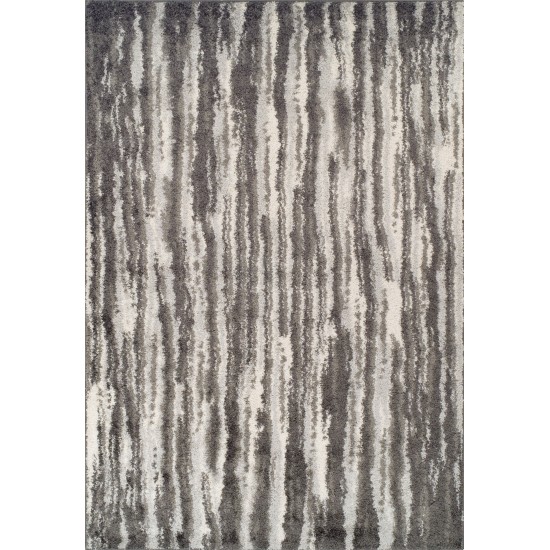 Reston Contemporary Stripe Gray Area Rug, 9’6" x 13’2", Grey, OSRE34GR10X13