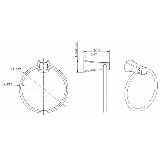 7.09-in. W Towel Ring_AI-3052