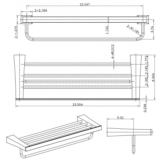 24.21-in. W Bathroom Accessory Set_AI-13383