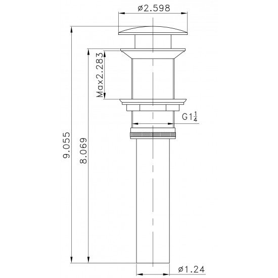 2.6-in. W Bathroom Sink Drain_AI-1796