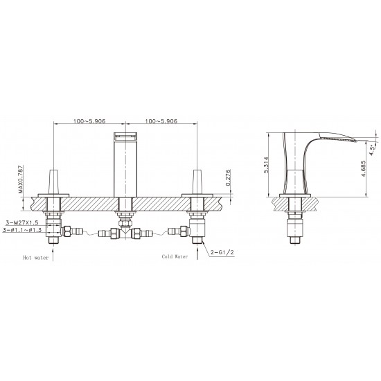 13.2-in. W Bathroom Sink Faucet_AI-1787