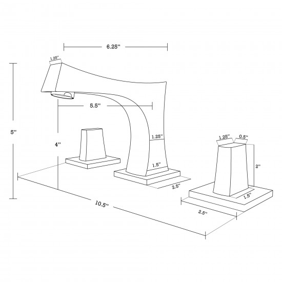 10.5-in. W Bathroom Sink Faucet Set_AI-33669