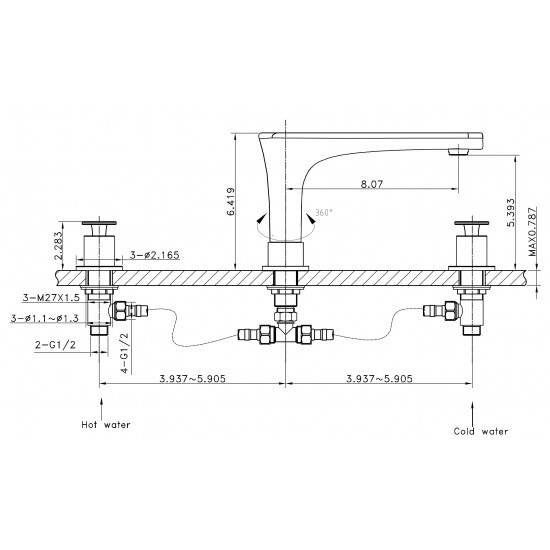 13.98-in. W Bathroom Sink Faucet Set_AI-33678