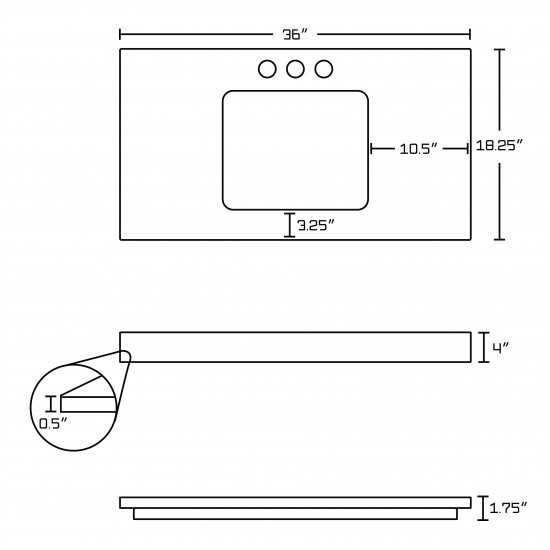 36-in. W Stone Top_AI-677