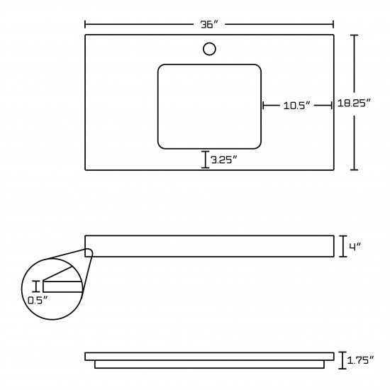 36-in. W Stone Top_AI-17450