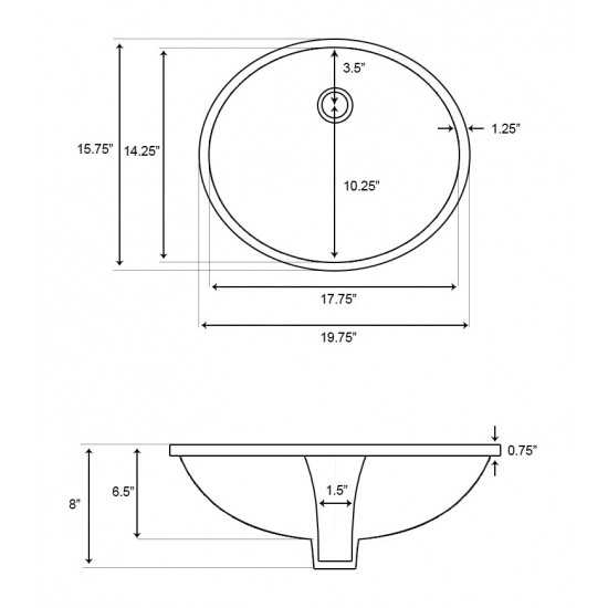 19.75-in. W Bathroom Undermount Sink Set_AI-12805