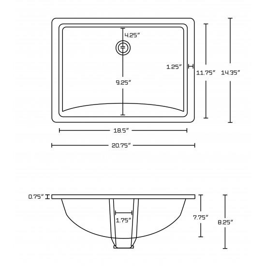 20.75-in. W Bathroom Undermount Sink Set_AI-12807