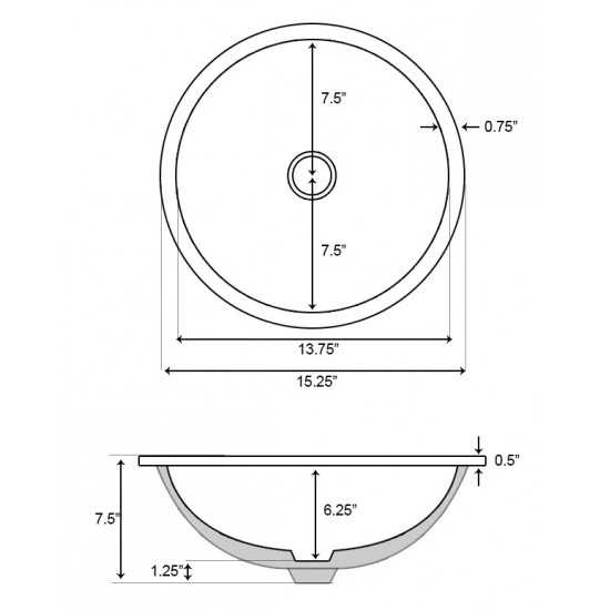 15.25-in. W Bathroom Undermount Sink Set_AI-13015