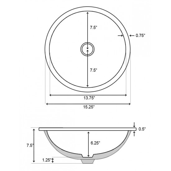 15.25-in. W Bathroom Undermount Sink Set_AI-20446