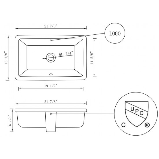 21.875-in. W Bathroom Undermount Sink Set_AI-31812