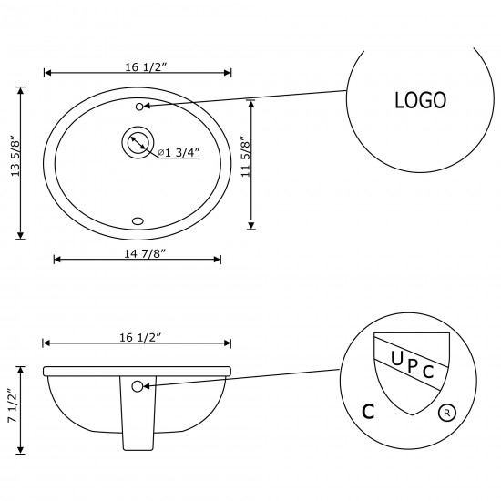 16.5-in. W Bathroom Undermount Sink Set_AI-31777