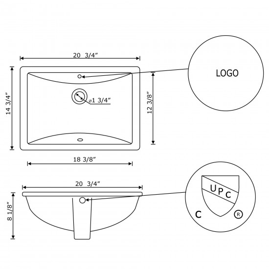 20.75-in. W Bathroom Undermount Sink Set_AI-31782