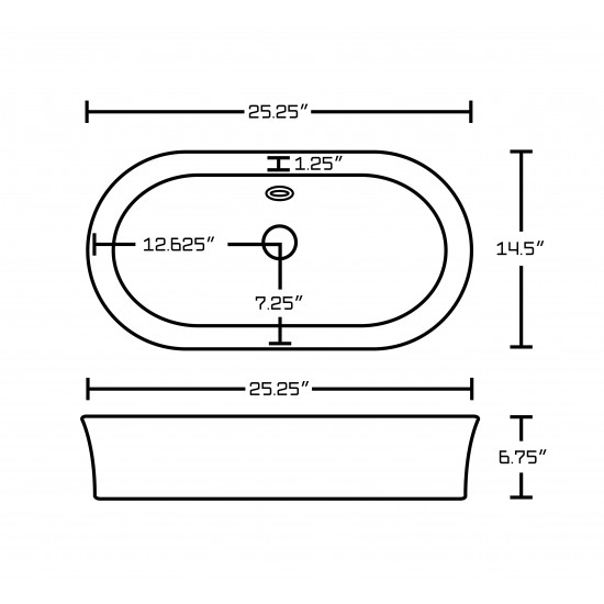 25.25-in. W Bathroom Vessel Sink_AI-14015