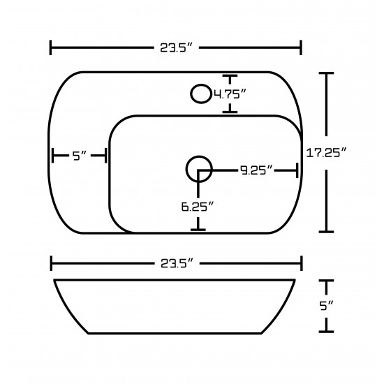 23.5-in. W Bathroom Vessel Sink_AI-599