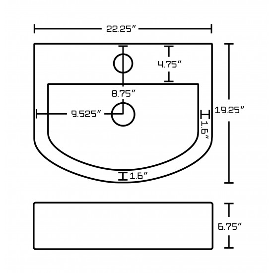 22.25-in. W Bathroom Vessel Sink_AI-19822