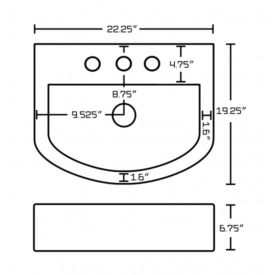 22.25-in. W Bathroom Vessel Sink_AI-19823