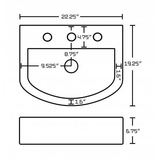 22.25-in. W Bathroom Vessel Sink_AI-19824