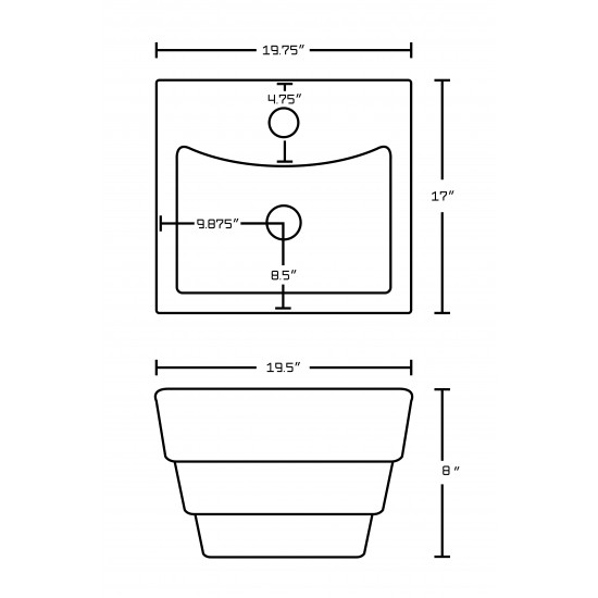 19.75-in. W Bathroom Vessel Sink Set_AI-14911