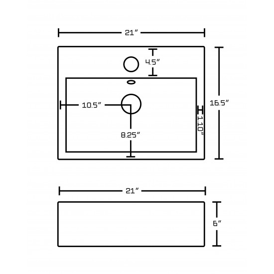 21-in. W Bathroom Vessel Sink Set_AI-14788