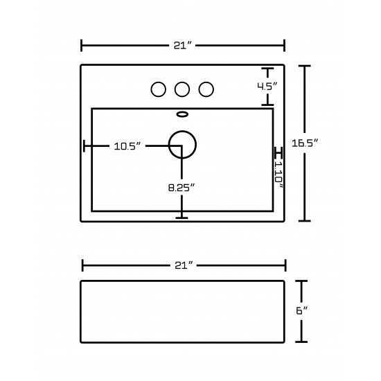 21-in. W Bathroom Vessel Sink Set_AI-14804