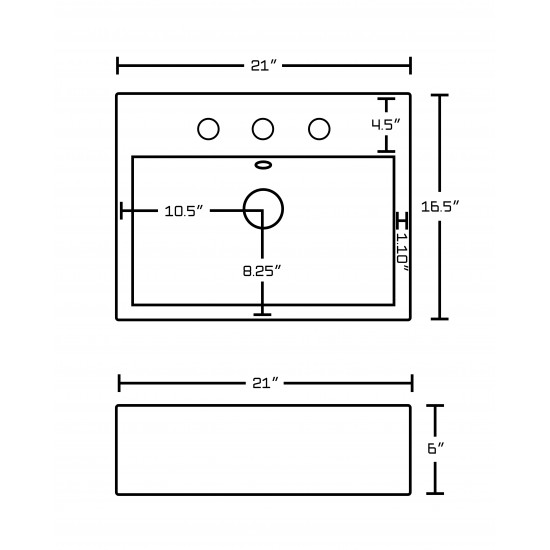 21-in. W Bathroom Vessel Sink Set_AI-15011