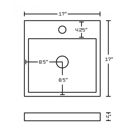 17-in. W Bathroom Vessel Sink Set_AI-18005