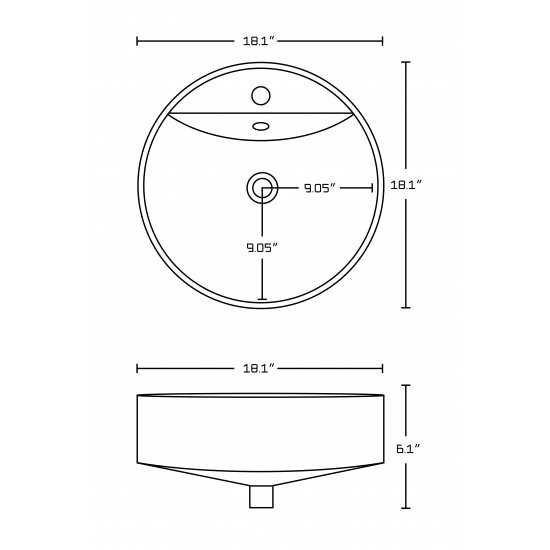 18.1-in. W Bathroom Vessel Sink Set_AI-18050